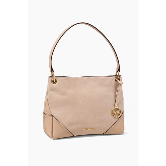 Michael Kors Handbags - Michael Kors Nicole Medium Leather Suede Shoulder Handbag Powder Blush Solid